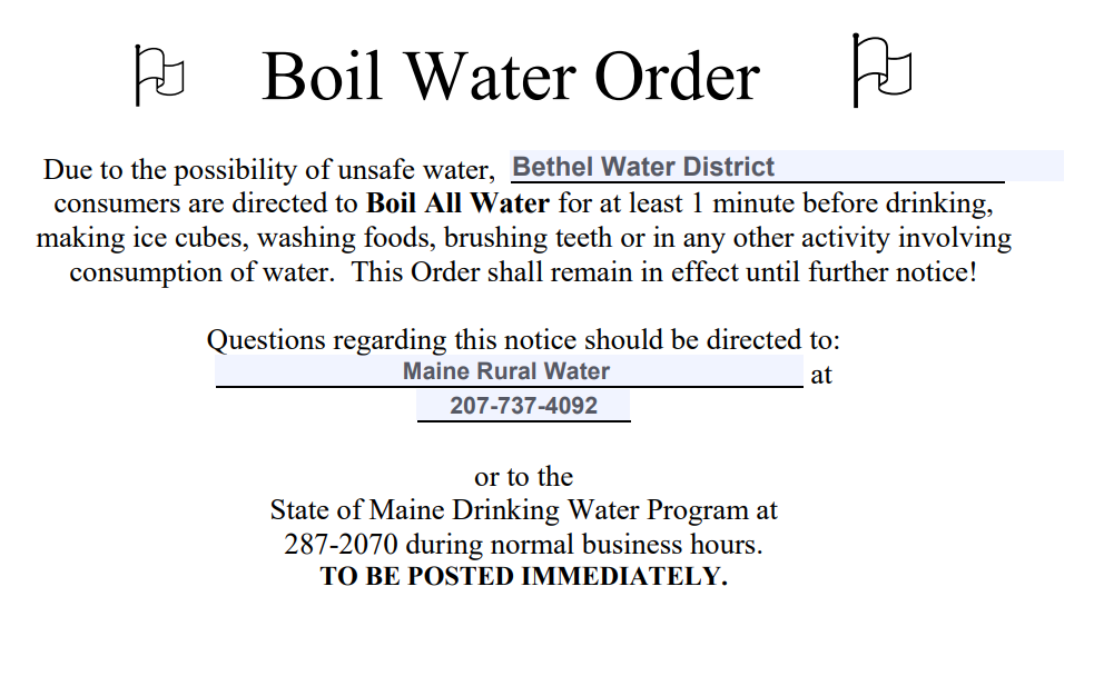 Boil Water Notice